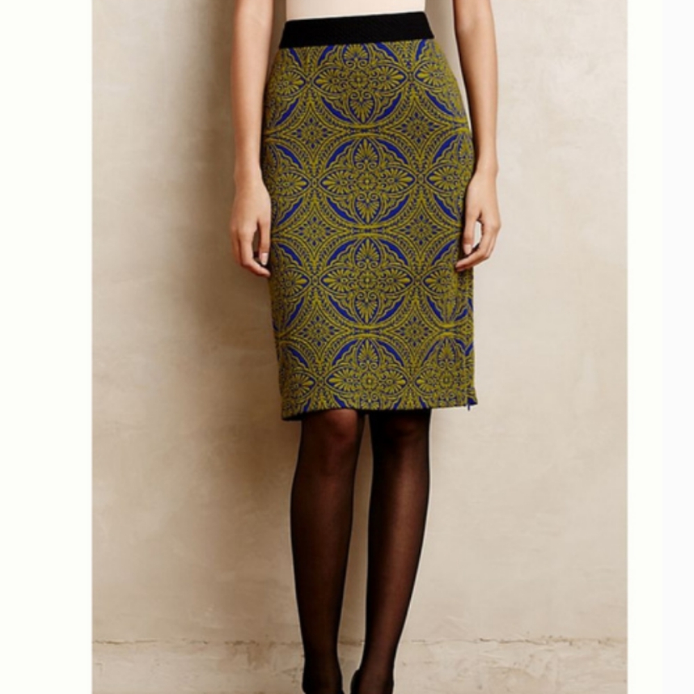 🍁Anthropologie Boho Pencil Skirt